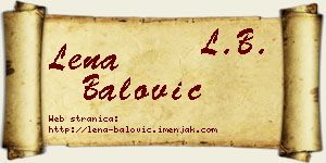 Lena Balović vizit kartica